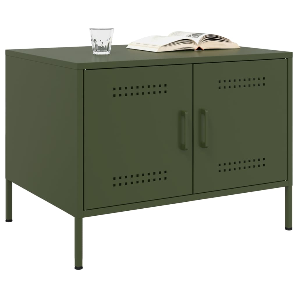 Coffee Table Olive Green 68x50x50.5 cm Steel