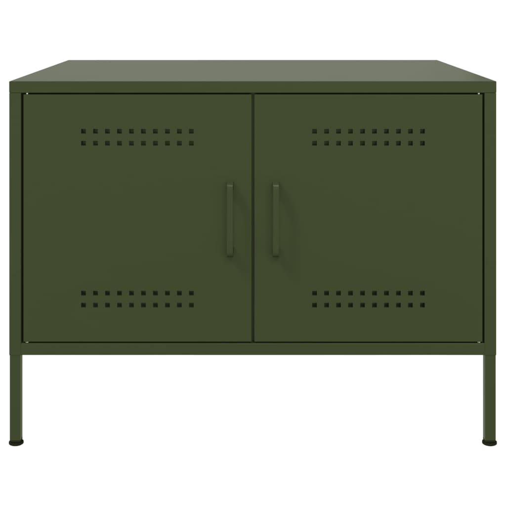 Coffee Table Olive Green 68x50x50.5 cm Steel