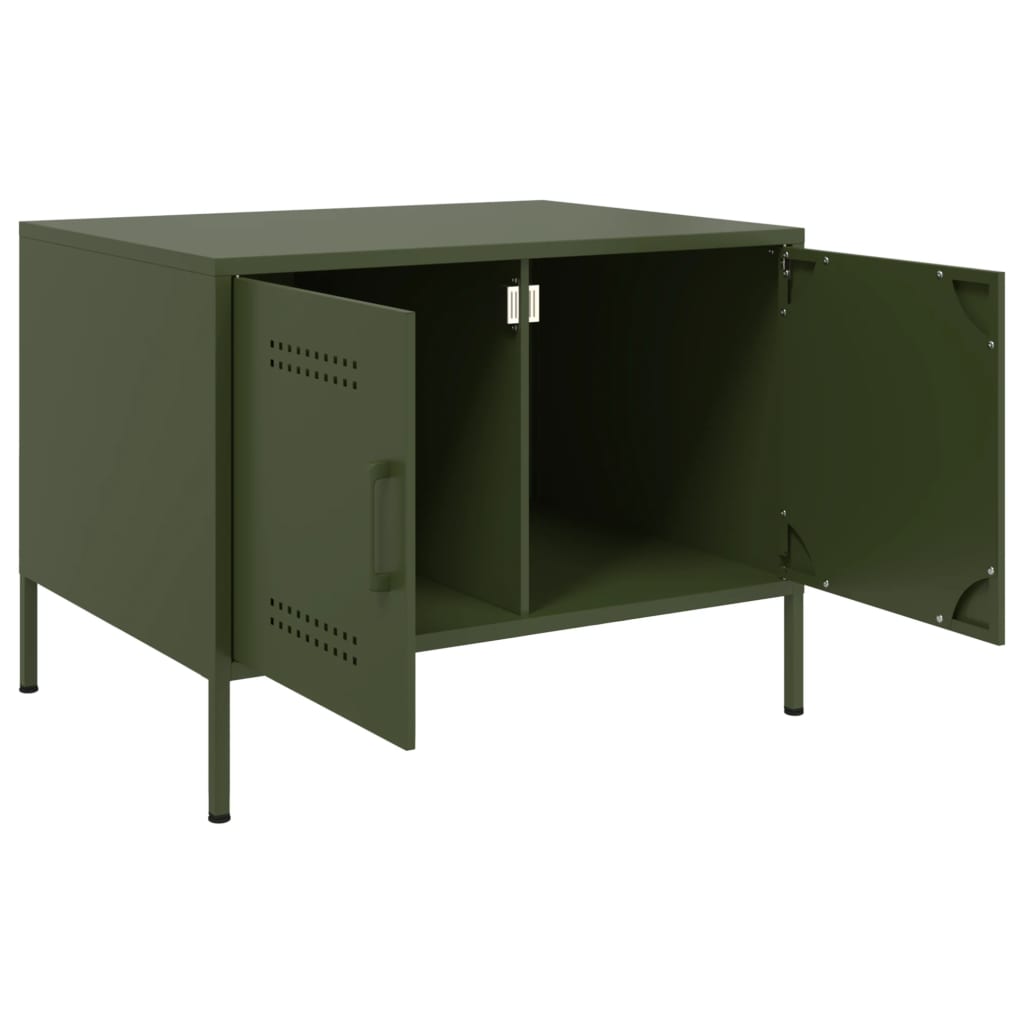 Coffee Table Olive Green 68x50x50.5 cm Steel