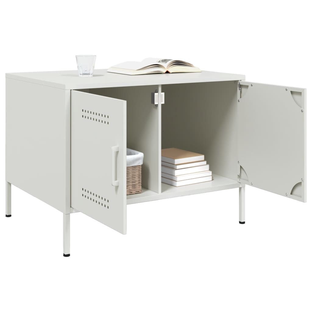 Coffee Table White 68x50x50.5 cm Steel
