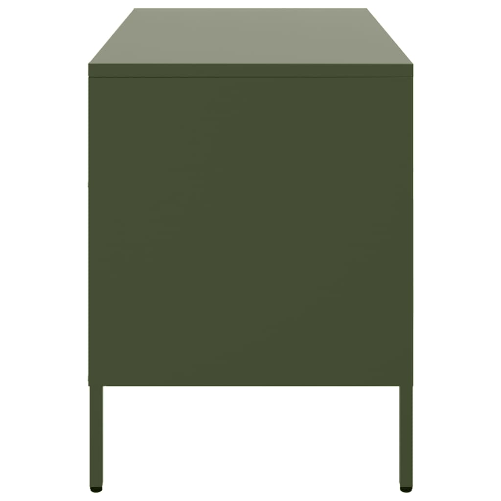Meuble TV vert olive 68x39x50,5 cm en acier