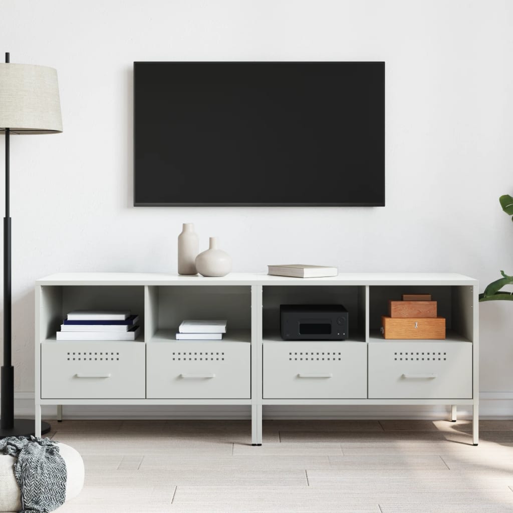 TV Cabinets 2 pcs. White 68x39x50.5 cm Steel