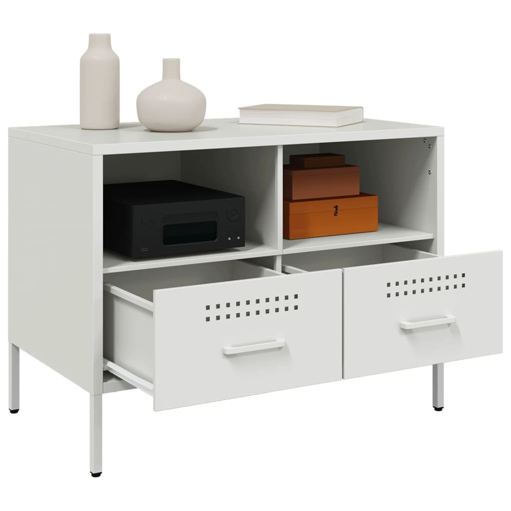 TV Cabinets 2 pcs. White 68x39x50.5 cm Steel