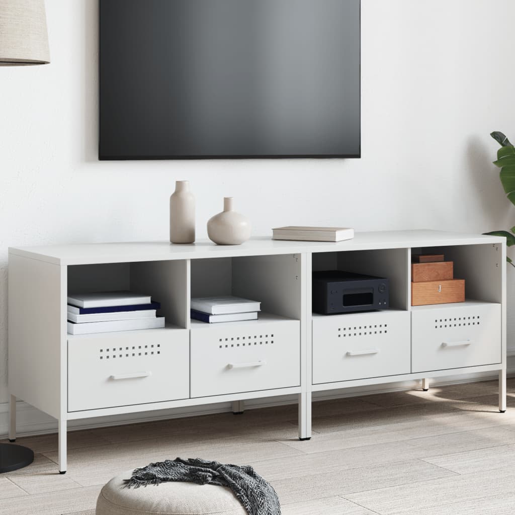 TV Cabinets 2 pcs. White 68x39x50.5 cm Steel