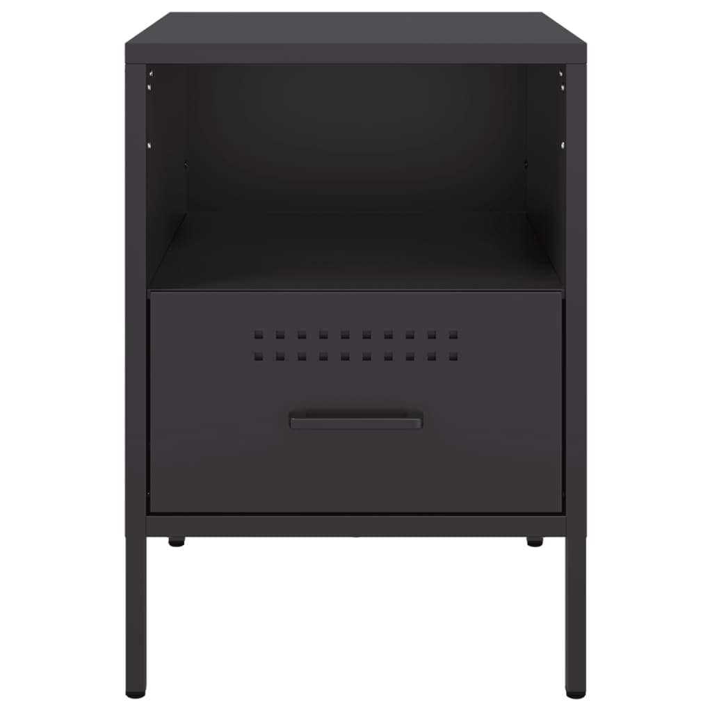 Tables de chevet 2 pcs. Noir 36x39x50,5 cm en acier
