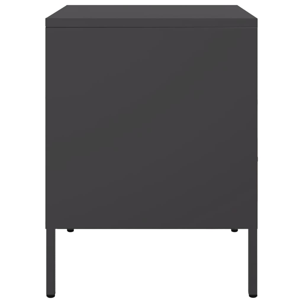 Tables de chevet 2 pcs. Noir 36x39x50,5 cm en acier