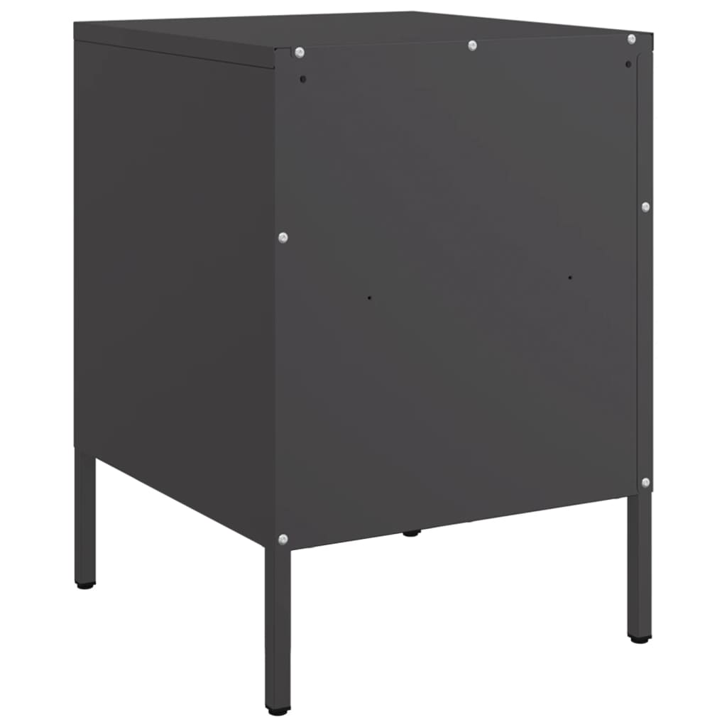Tables de chevet 2 pcs. Noir 36x39x50,5 cm en acier