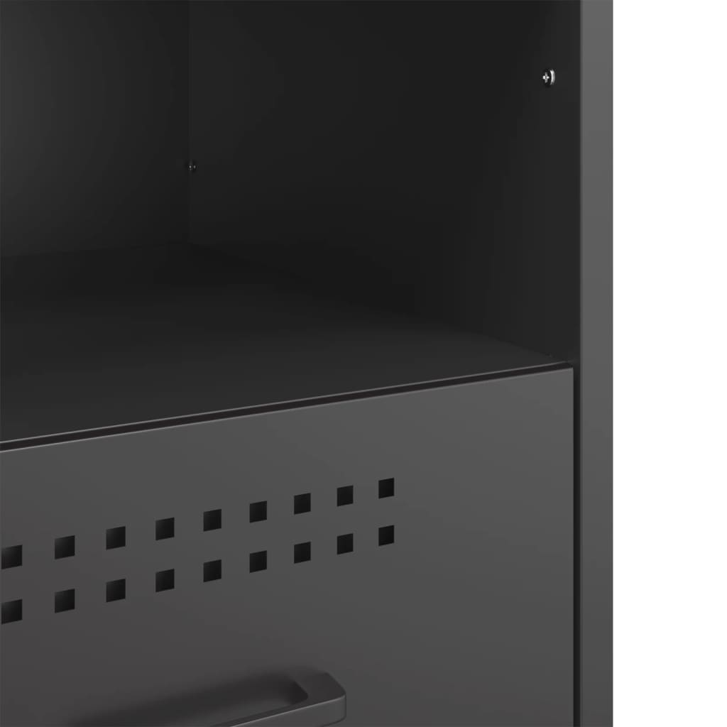 Tables de chevet 2 pcs. Noir 36x39x50,5 cm en acier