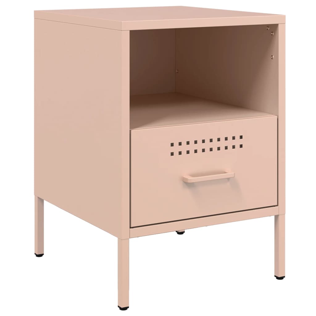 Bedside Table Pink 36x39x50.5 cm Steel