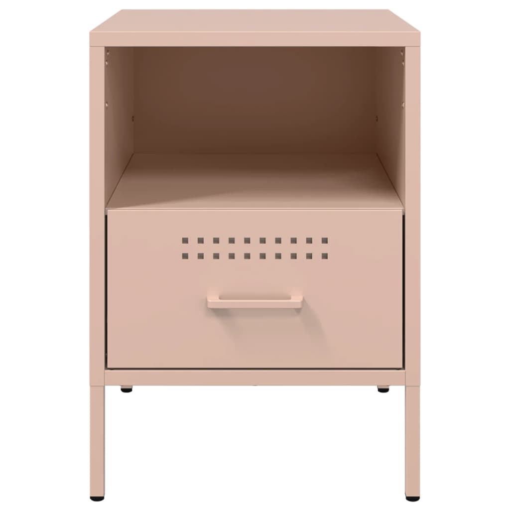 Bedside Table Pink 36x39x50.5 cm Steel