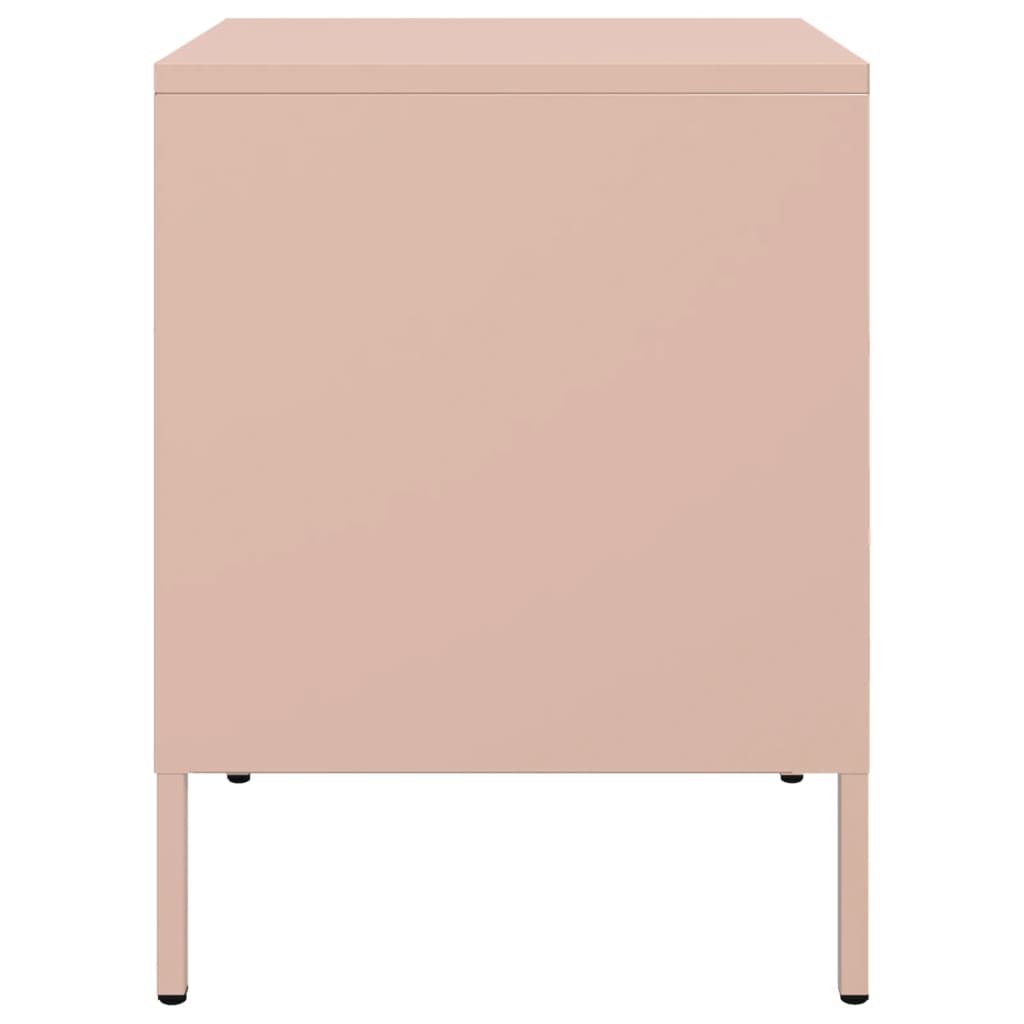 Bedside Table Pink 36x39x50.5 cm Steel