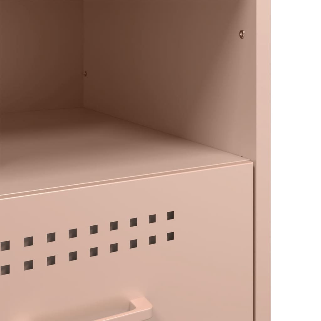 Bedside Table Pink 36x39x50.5 cm Steel