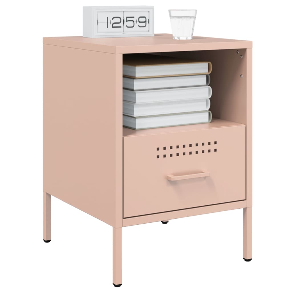 Tables de chevet 2 pcs Rose 36x39x50,5 cm en acier