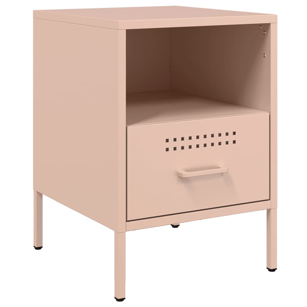 Tables de chevet 2 pcs Rose 36x39x50,5 cm en acier