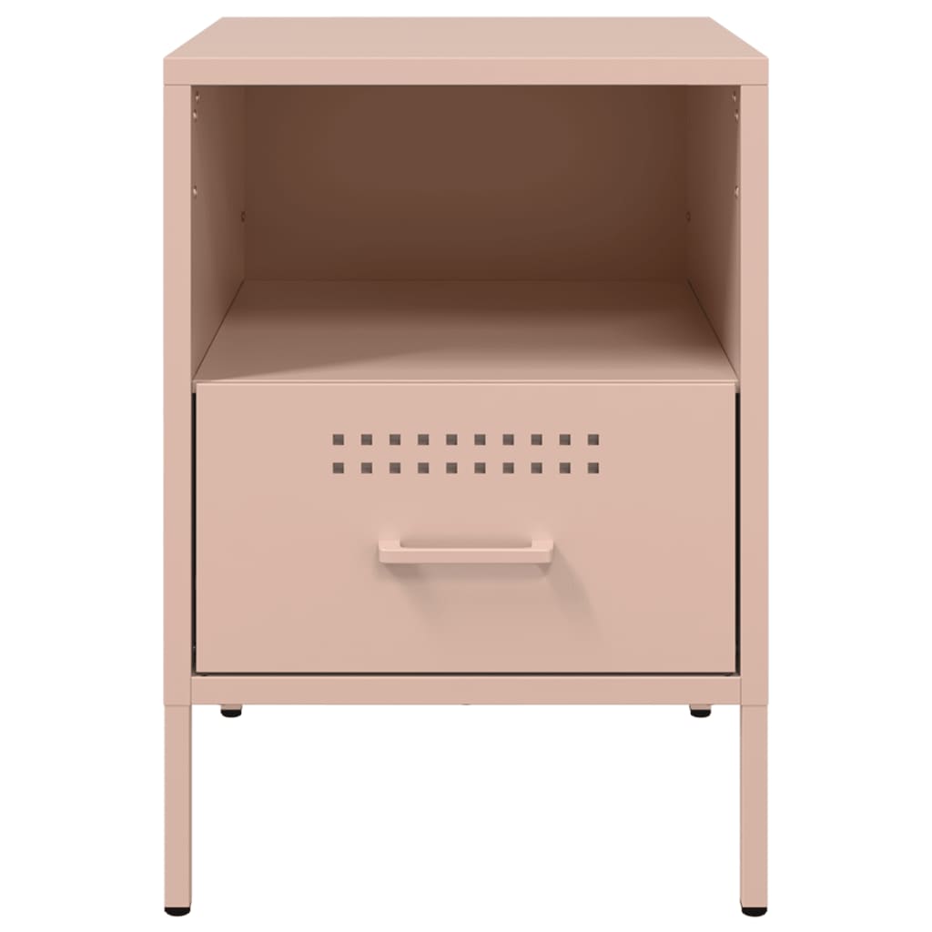 Tables de chevet 2 pcs Rose 36x39x50,5 cm en acier