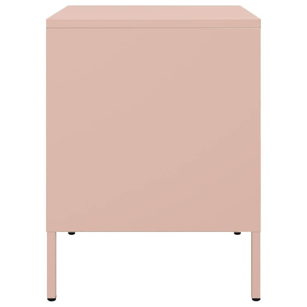 Tables de chevet 2 pcs Rose 36x39x50,5 cm en acier