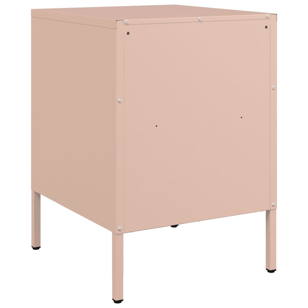 Tables de chevet 2 pcs Rose 36x39x50,5 cm en acier