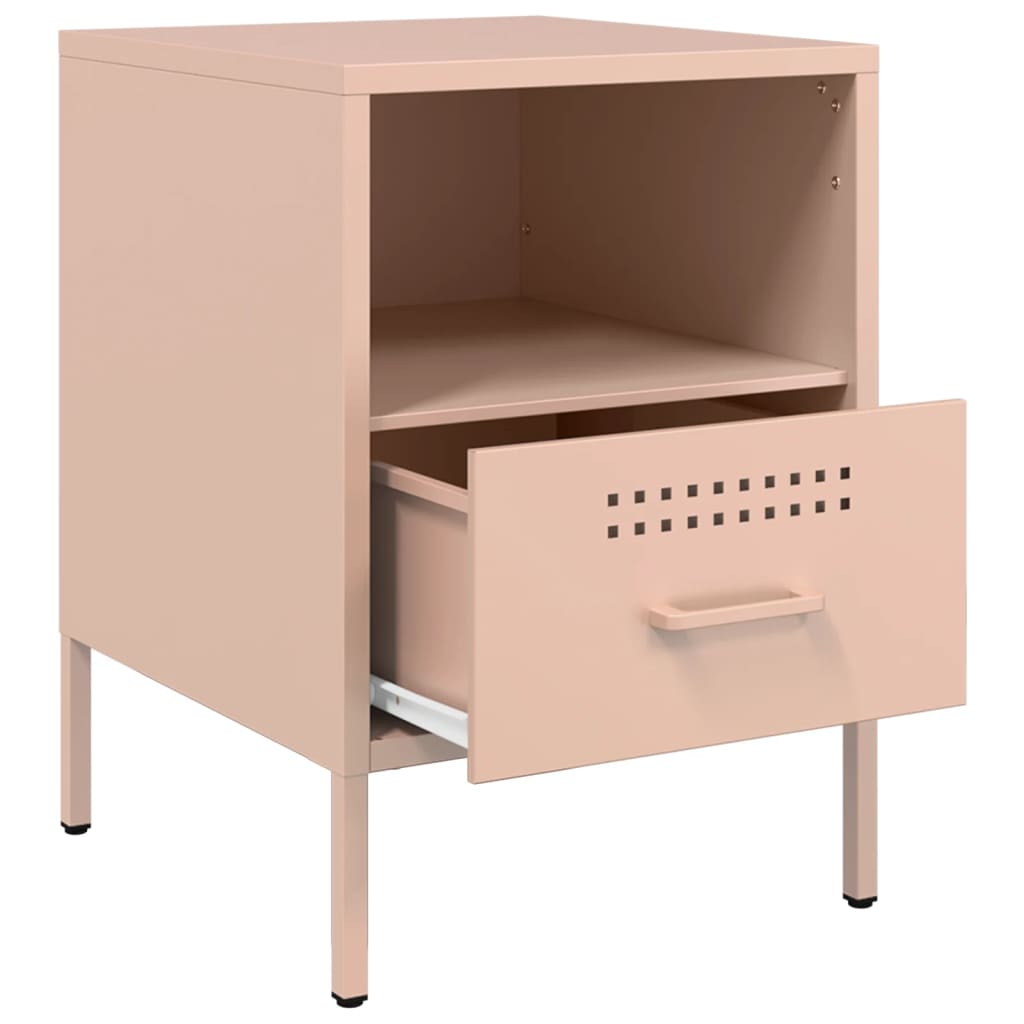 Tables de chevet 2 pcs Rose 36x39x50,5 cm en acier