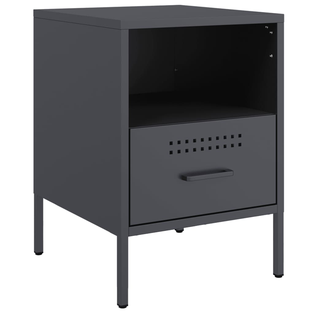 Bedside tables 2 pcs. Anthracite 36x39x50.5 cm steel