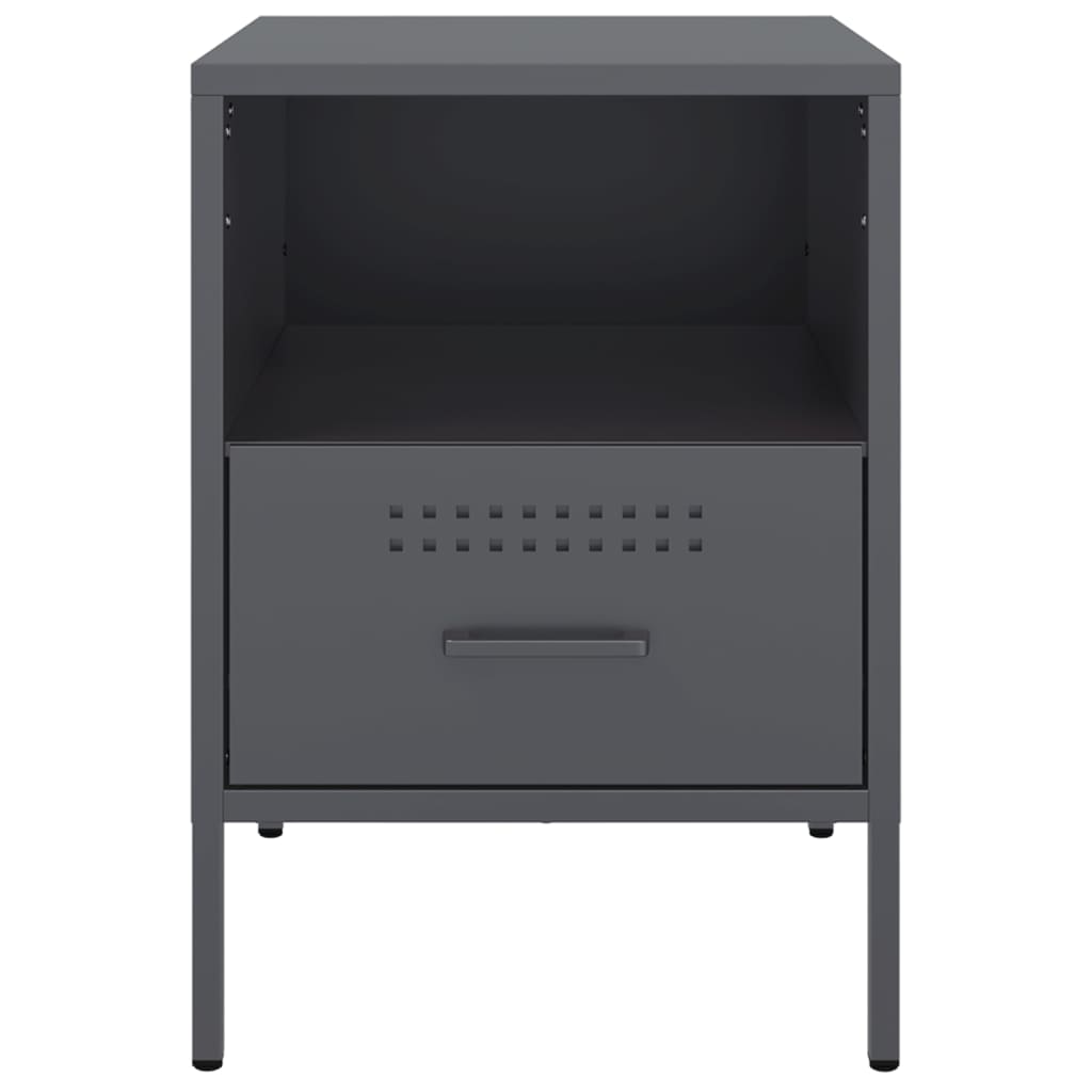Bedside tables 2 pcs. Anthracite 36x39x50.5 cm steel