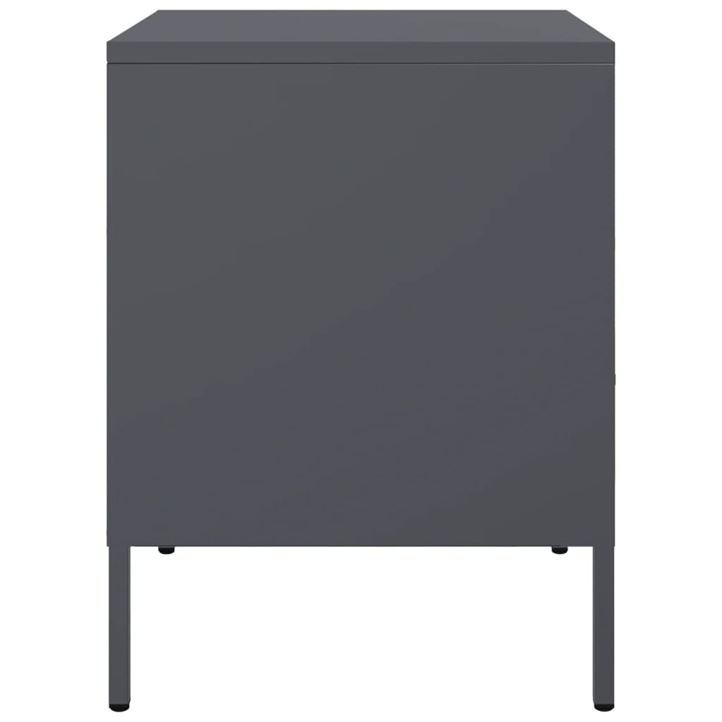 Bedside tables 2 pcs. Anthracite 36x39x50.5 cm steel