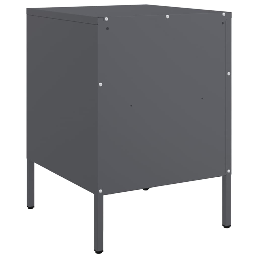 Bedside tables 2 pcs. Anthracite 36x39x50.5 cm steel