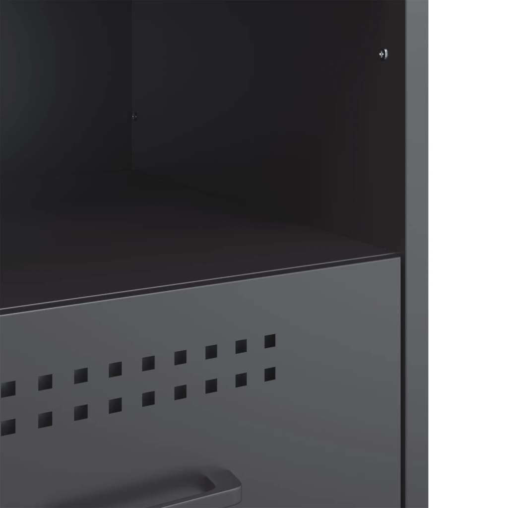 Bedside tables 2 pcs. Anthracite 36x39x50.5 cm steel