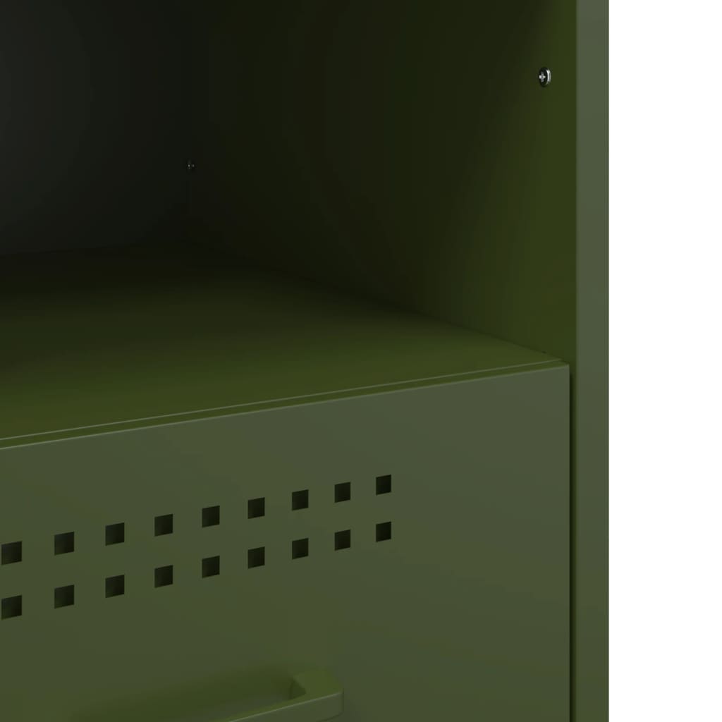 Bedside tables 2 pcs. Olive green 36x39x50.5 cm steel