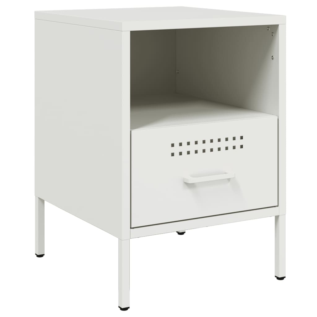 Tables de chevet 2 pcs. Blanc 36x39x50,5 cm en acier