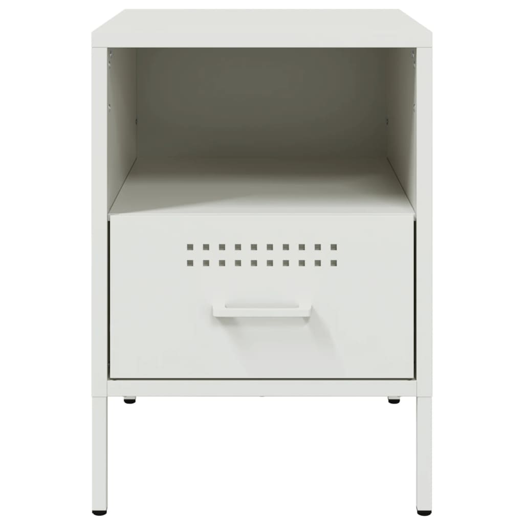 Tables de chevet 2 pcs. Blanc 36x39x50,5 cm en acier