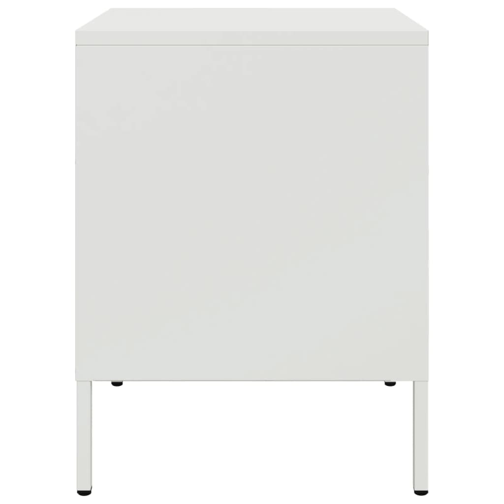 Tables de chevet 2 pcs. Blanc 36x39x50,5 cm en acier