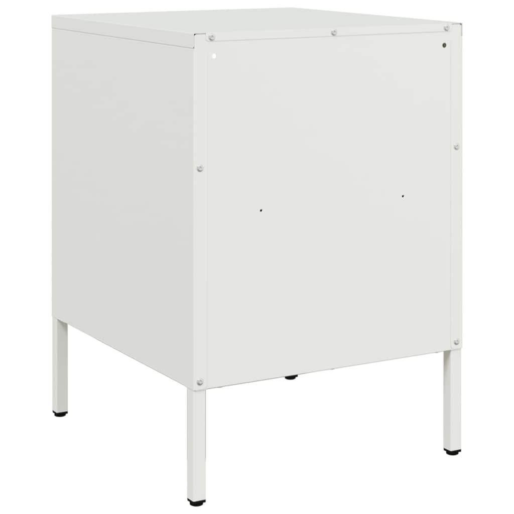 Tables de chevet 2 pcs. Blanc 36x39x50,5 cm en acier