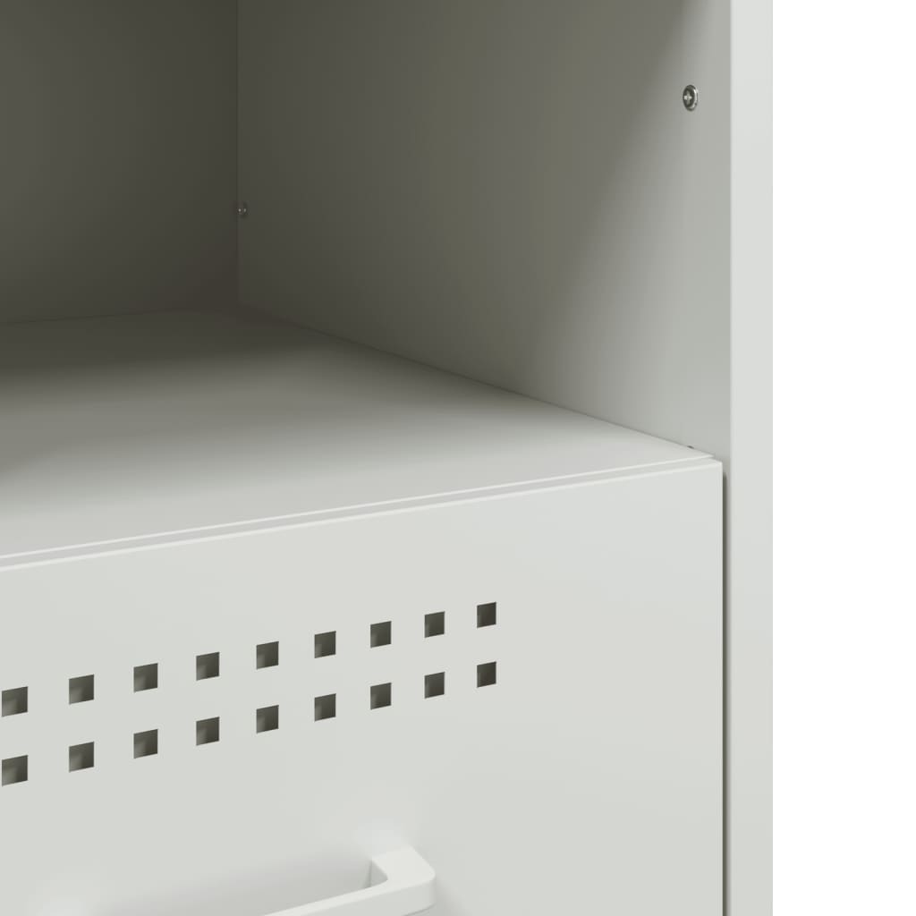 Tables de chevet 2 pcs. Blanc 36x39x50,5 cm en acier