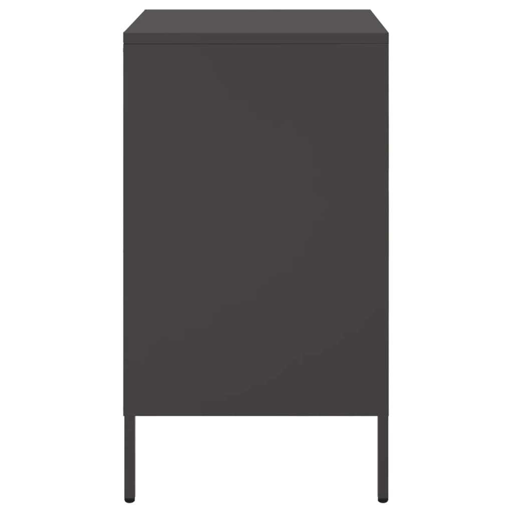 Bedside Table Black 36x39x68 cm Steel