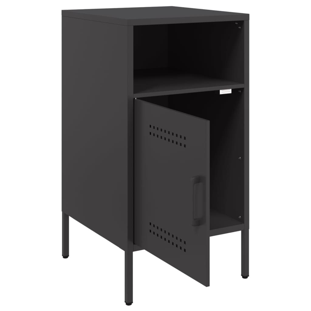 Bedside Table Black 36x39x68 cm Steel
