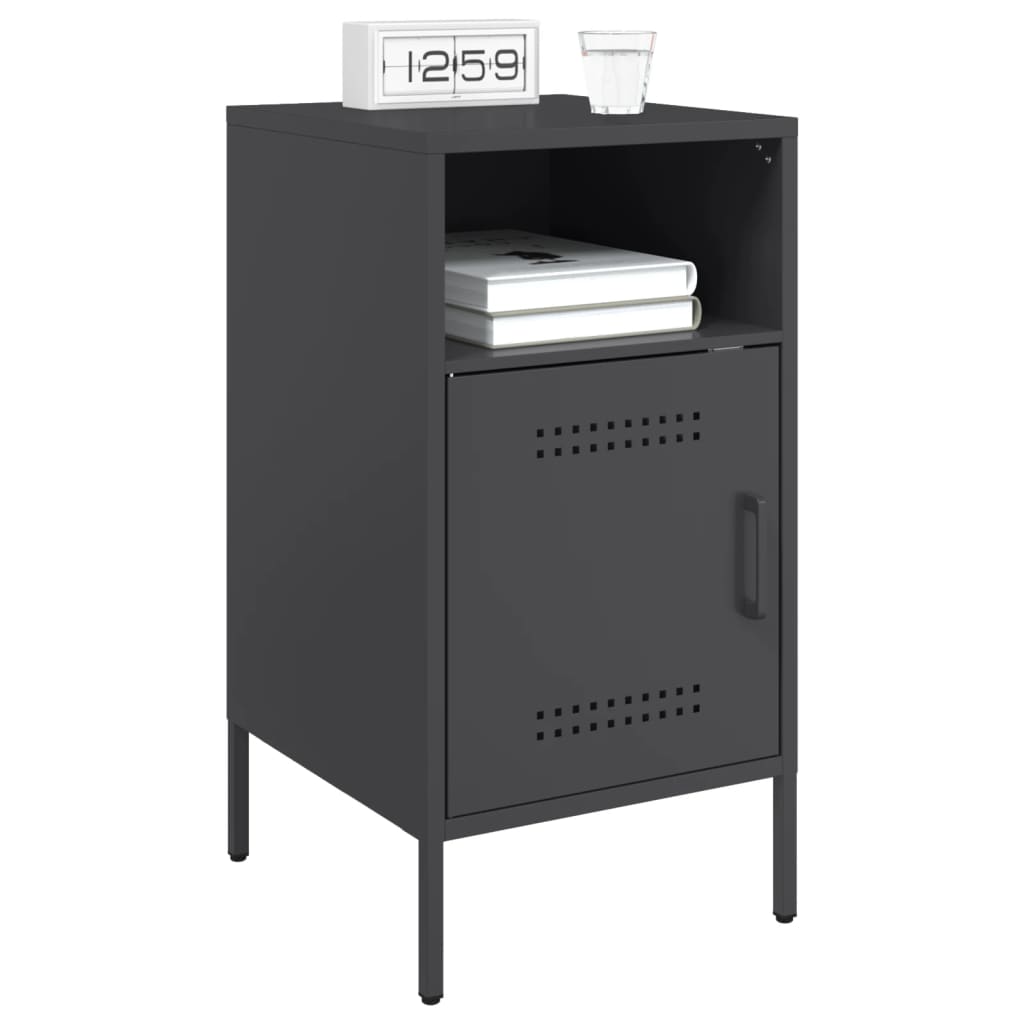 Tables de chevet 2 pcs. Acier noir 36x39x68 cm