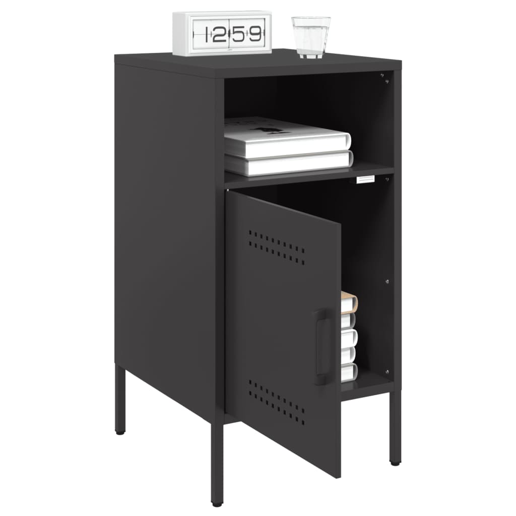 Tables de chevet 2 pcs. Acier noir 36x39x68 cm