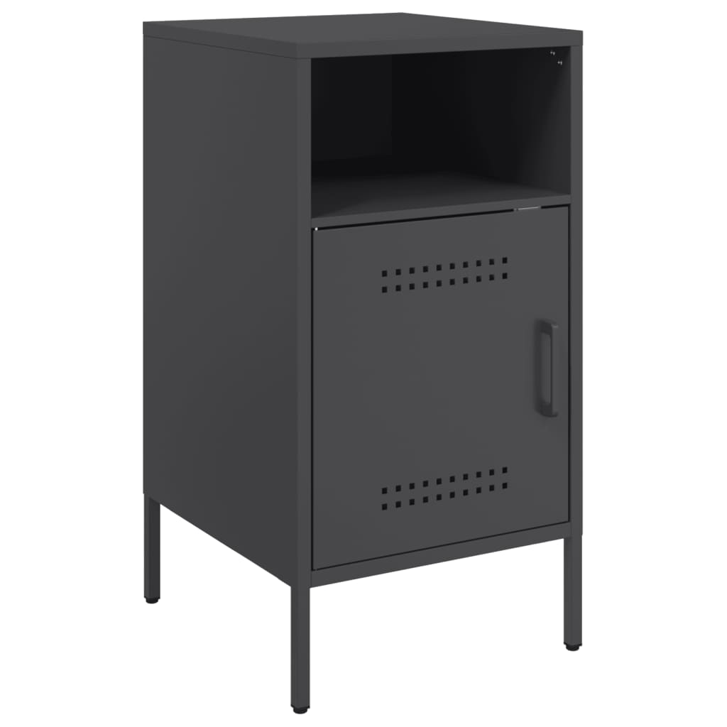 Tables de chevet 2 pcs. Acier noir 36x39x68 cm