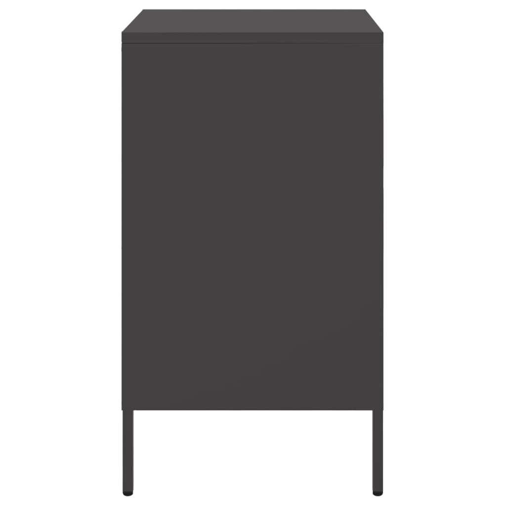 Tables de chevet 2 pcs. Acier noir 36x39x68 cm