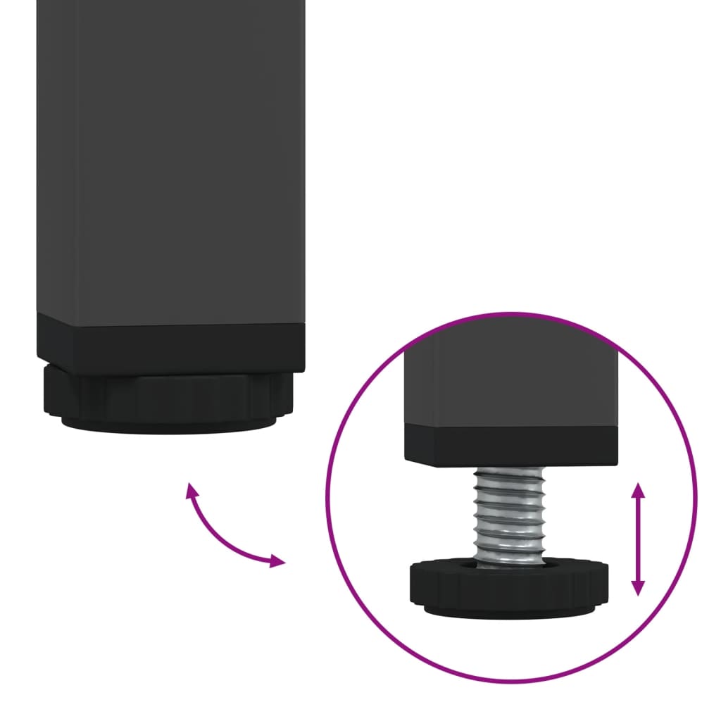 Tables de chevet 2 pcs. Acier noir 36x39x68 cm