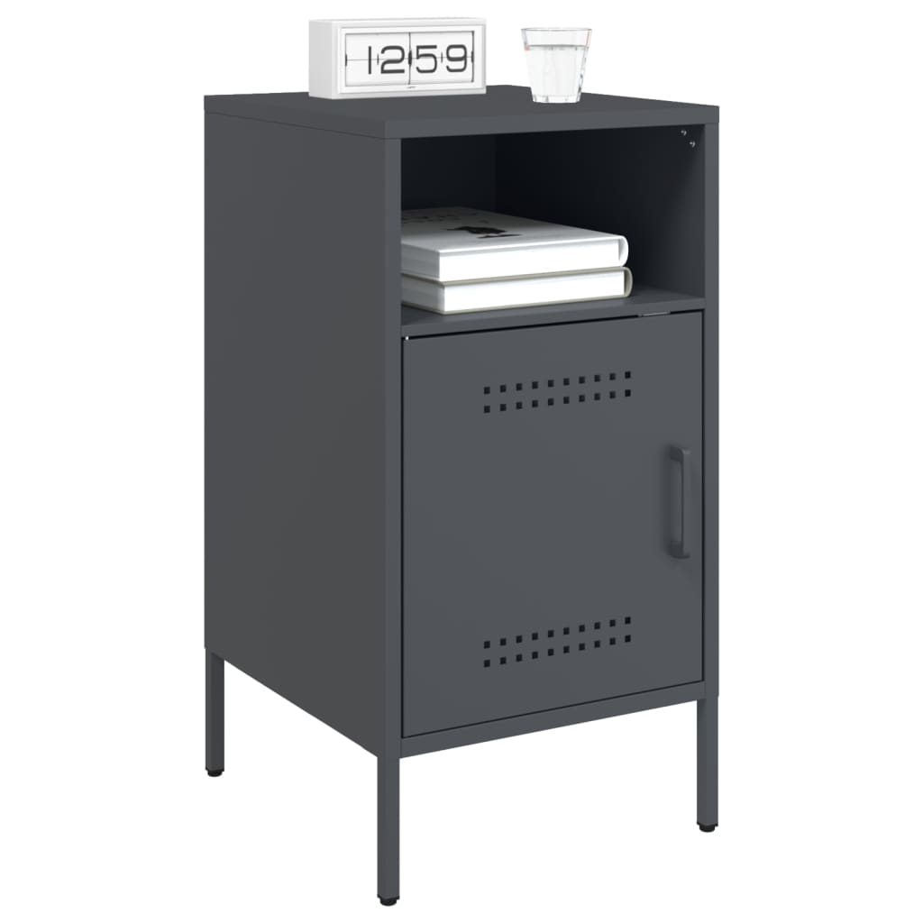 Bedside tables 2 pcs. Anthracite 36x39x68 cm steel