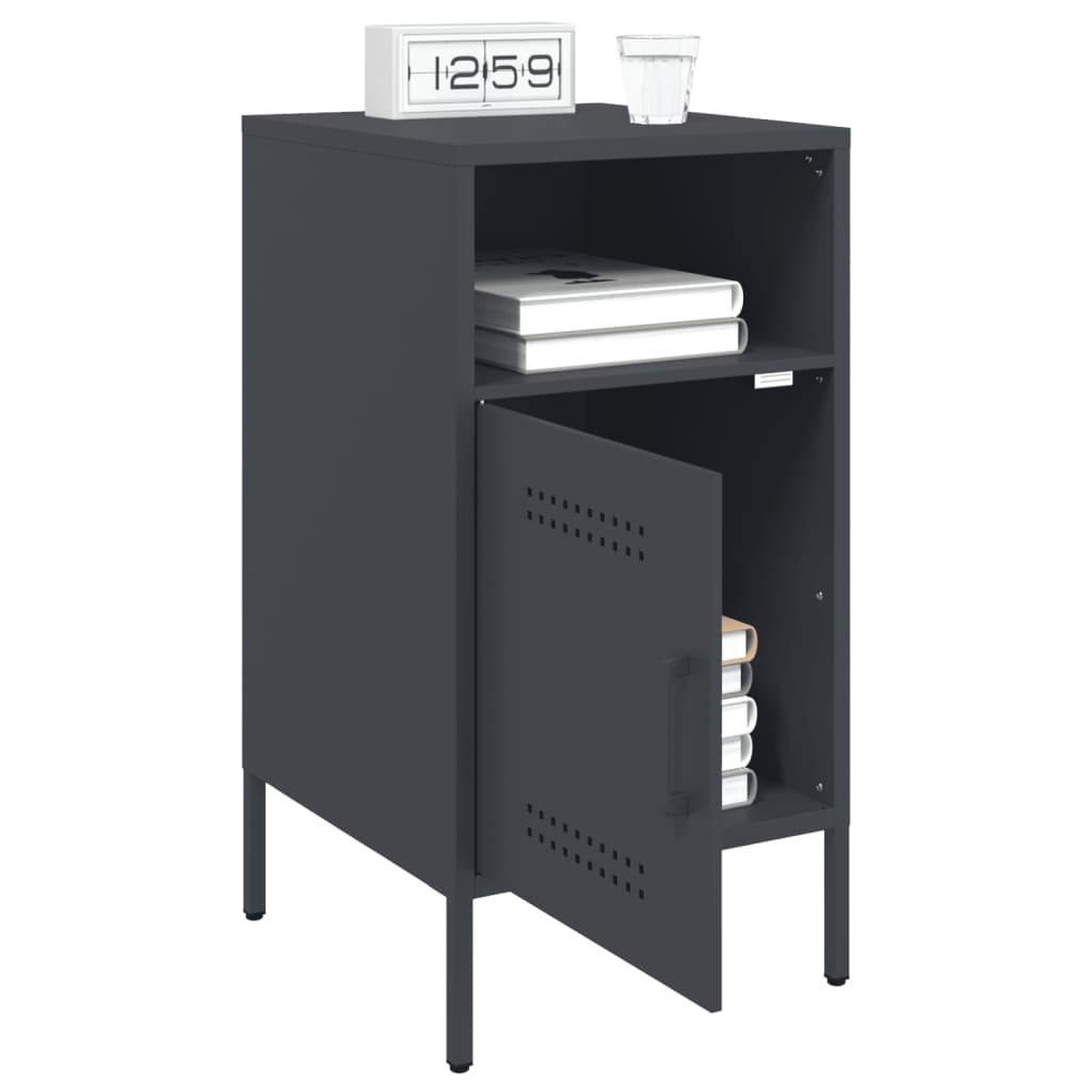 Bedside tables 2 pcs. Anthracite 36x39x68 cm steel