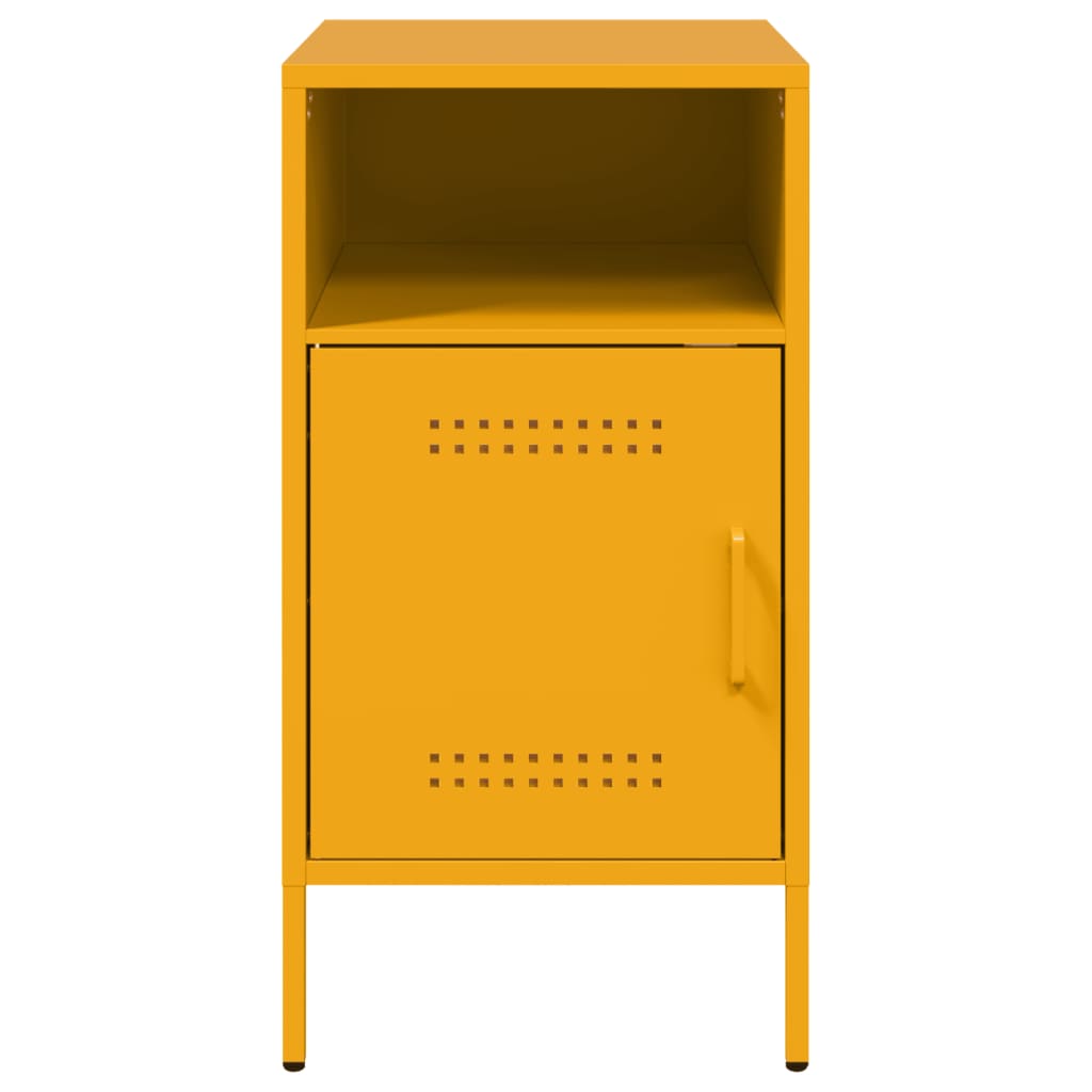 Tables de chevet 2 pcs. Jaune moutarde 36x39x68 cm en acier