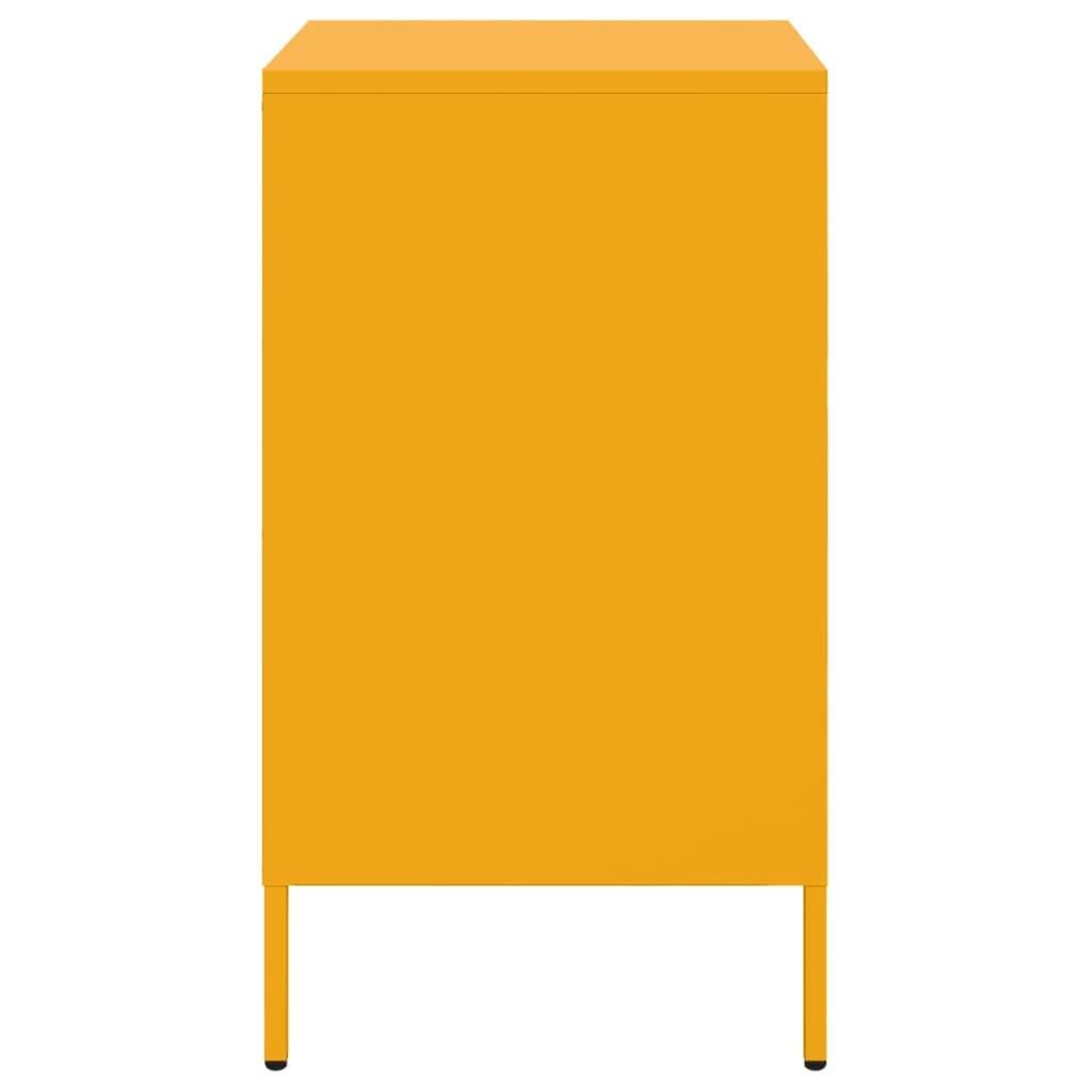 Tables de chevet 2 pcs. Jaune moutarde 36x39x68 cm en acier