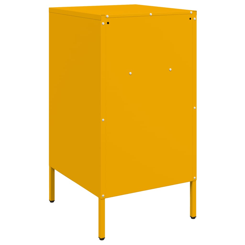 Tables de chevet 2 pcs. Jaune moutarde 36x39x68 cm en acier