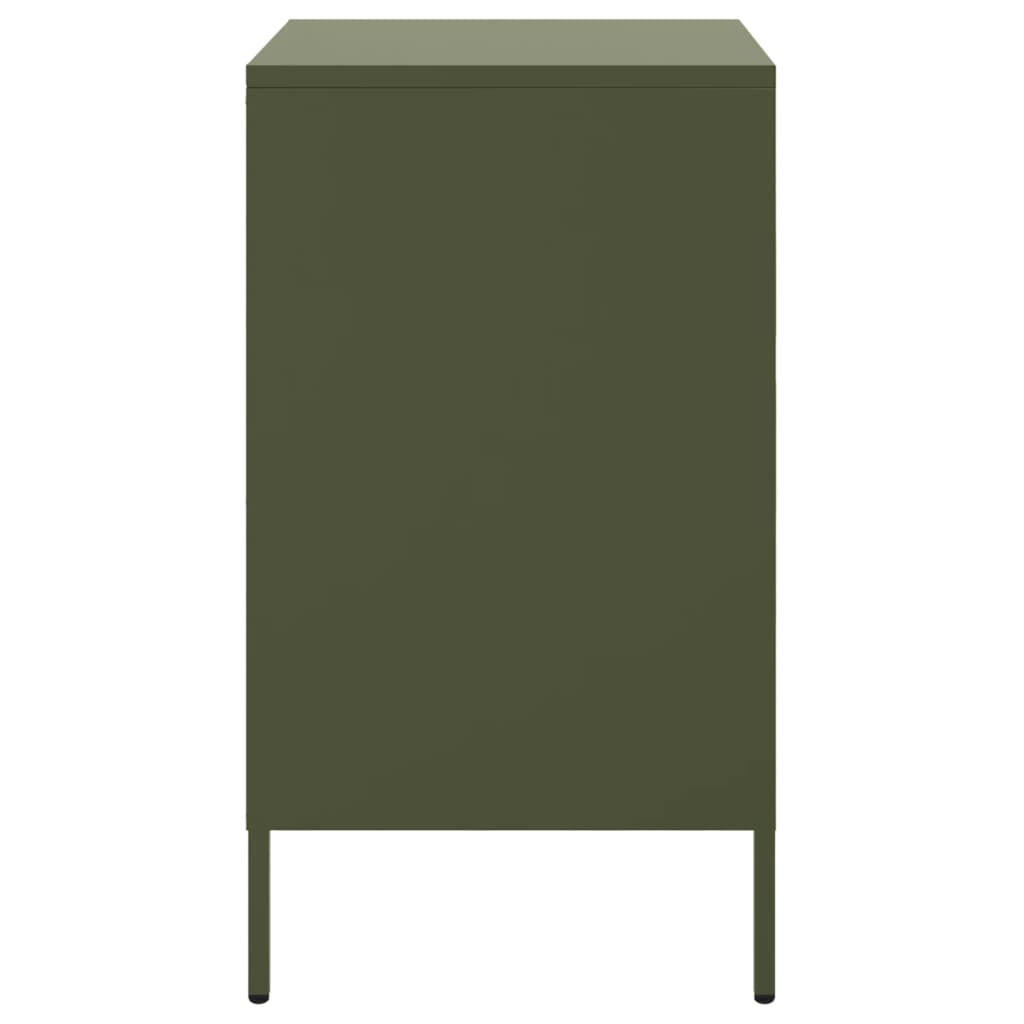 Bedside tables 2 pcs. Olive green 36x39x68 cm steel