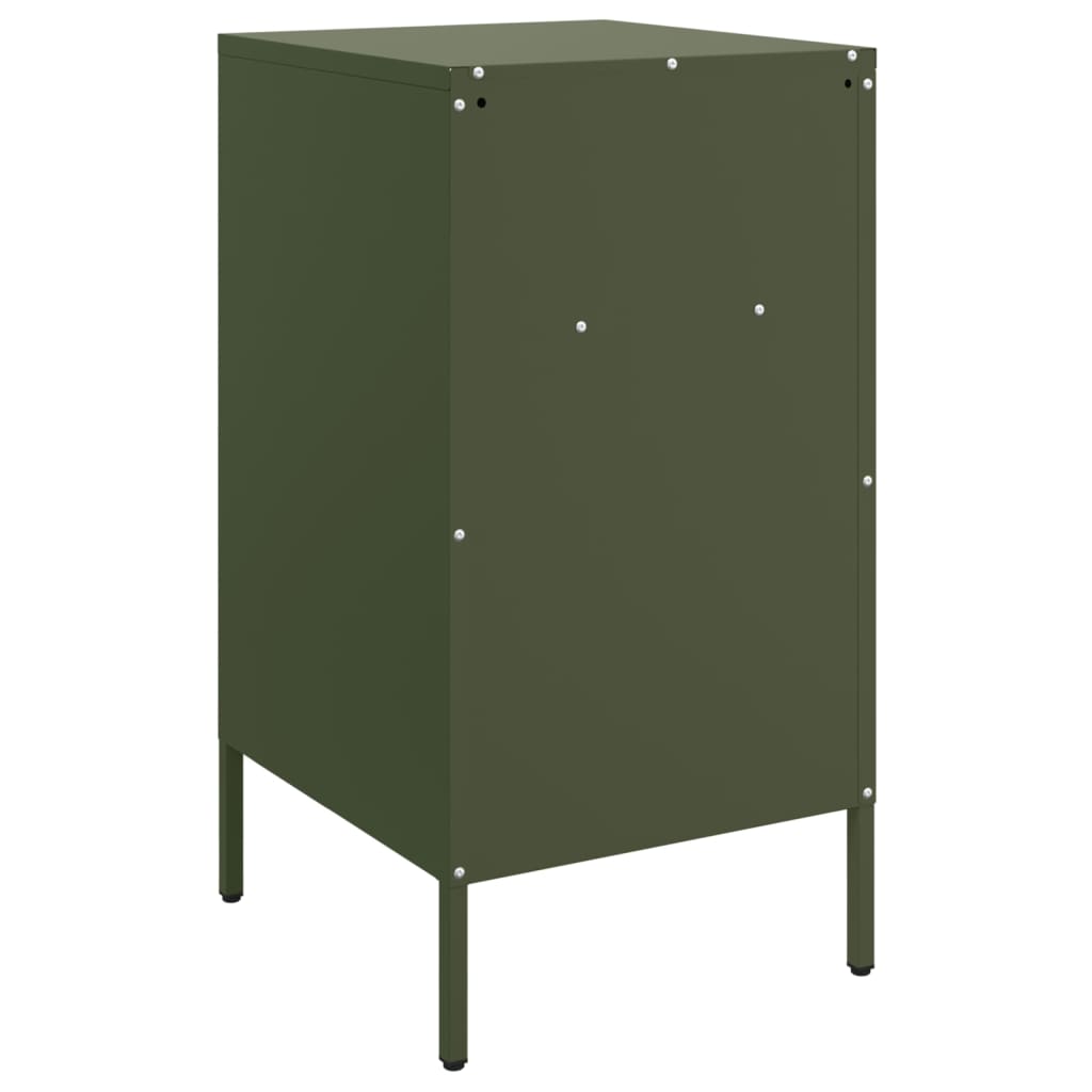 Bedside tables 2 pcs. Olive green 36x39x68 cm steel