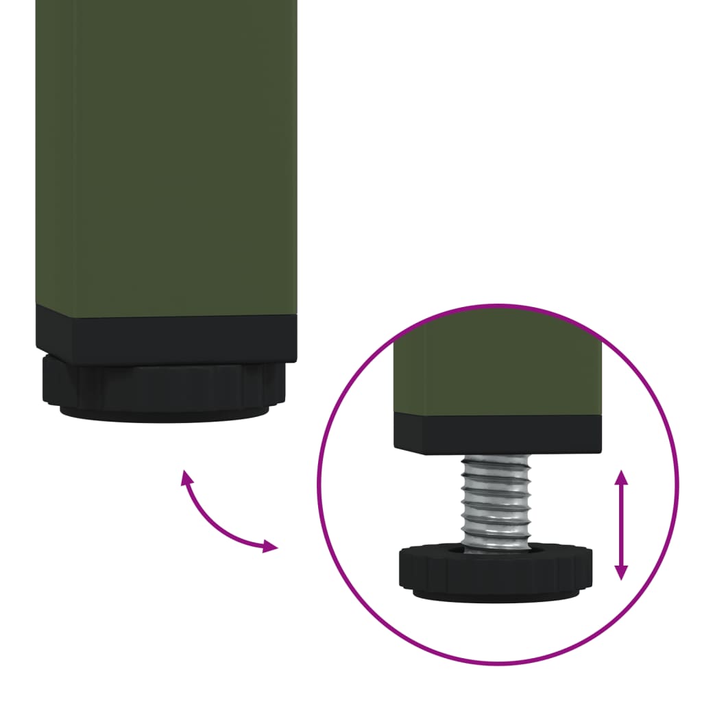 Bedside tables 2 pcs. Olive green 36x39x68 cm steel
