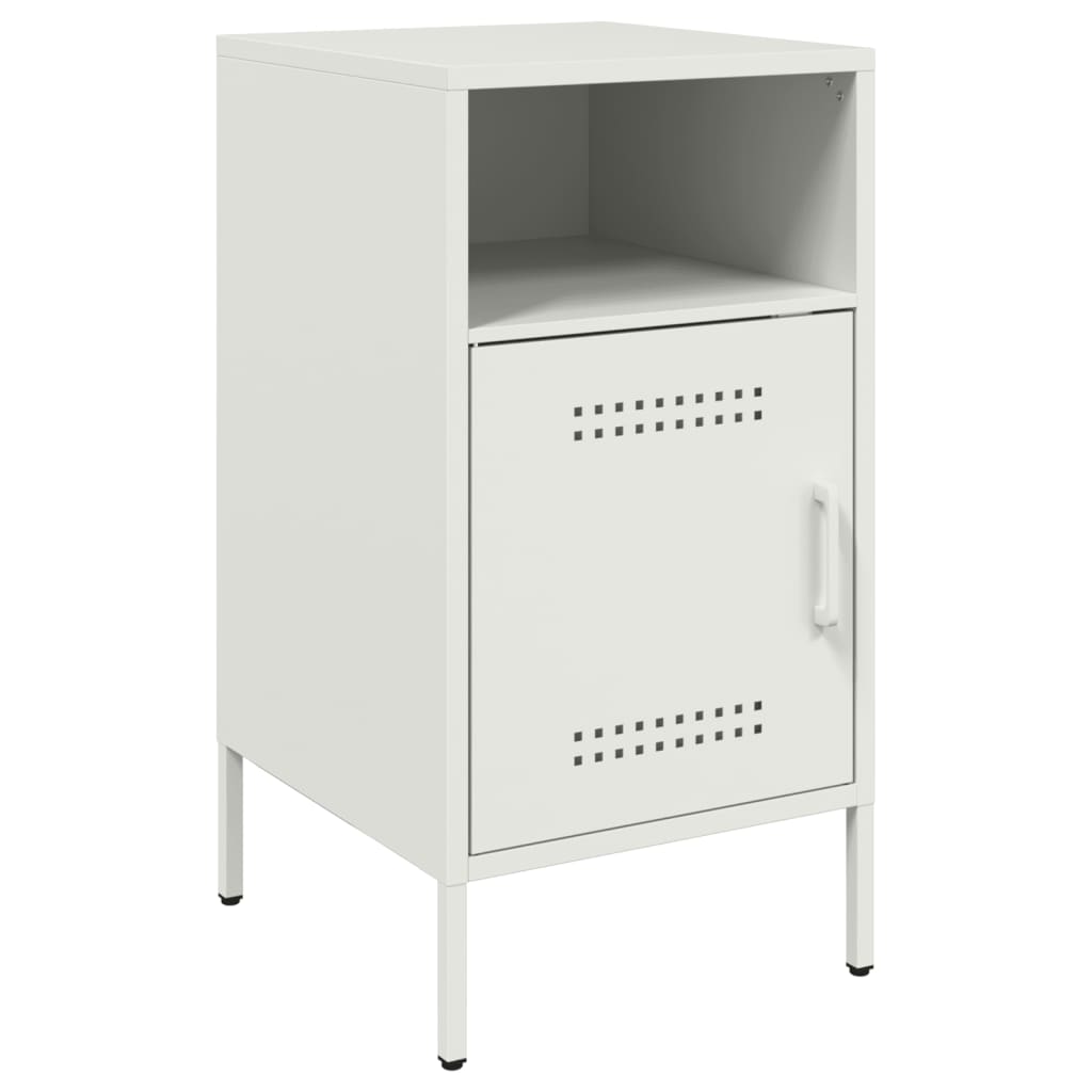 Bedside Table White 36x39x68 cm Steel