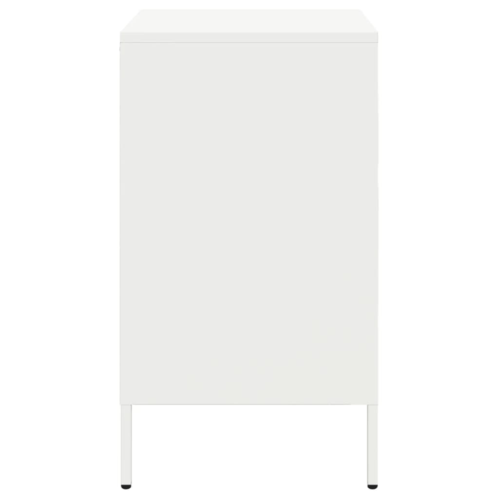 Bedside Table White 36x39x68 cm Steel